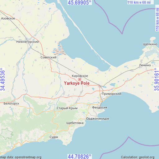 Yarkoye Pole on map