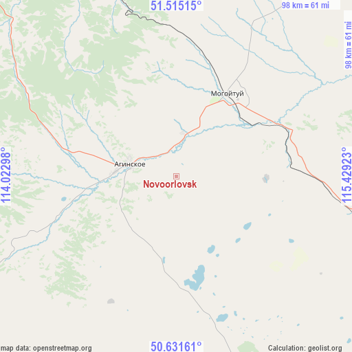 Novoorlovsk on map