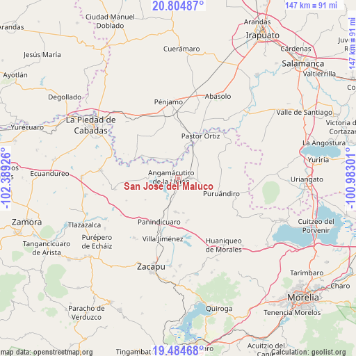 San José del Maluco on map