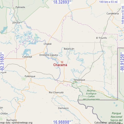 Chacama on map