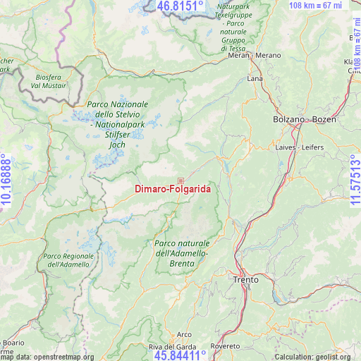 Dimaro-Folgarida on map