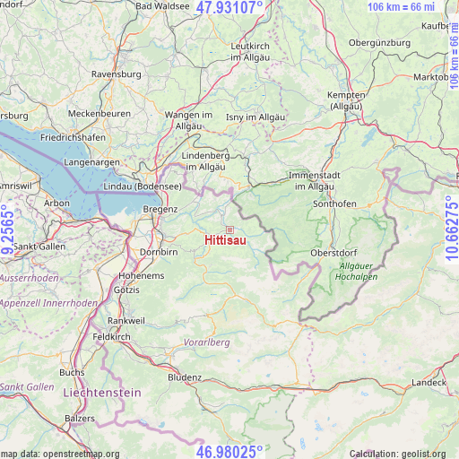 Hittisau on map
