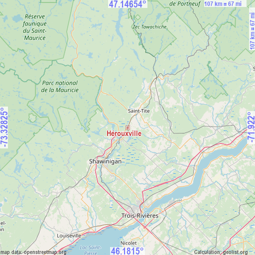 Hérouxville on map