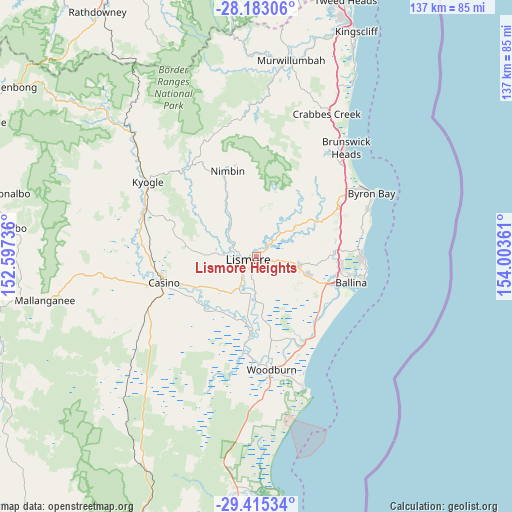 Lismore Heights on map