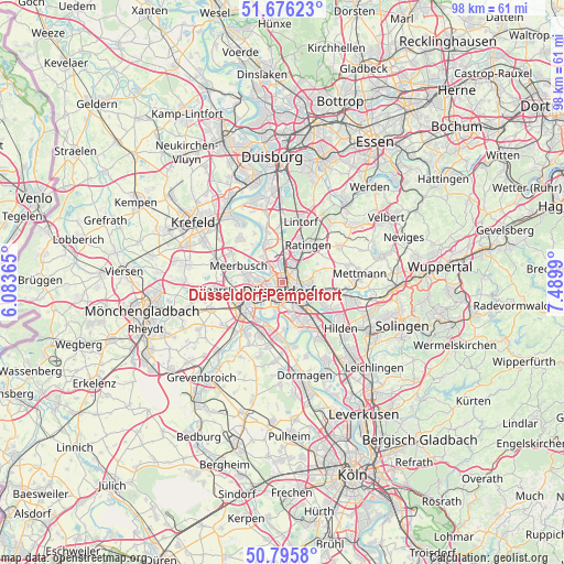 Düsseldorf-Pempelfort on map