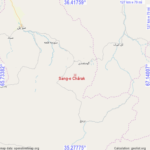 Sang-e Chārak on map