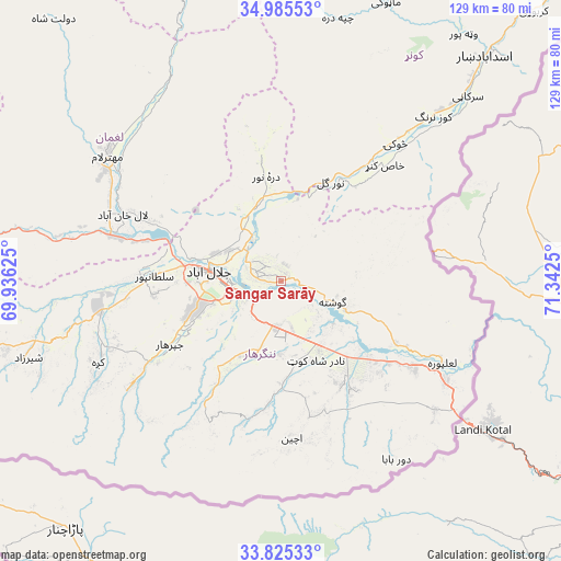 Sangar Sarāy on map