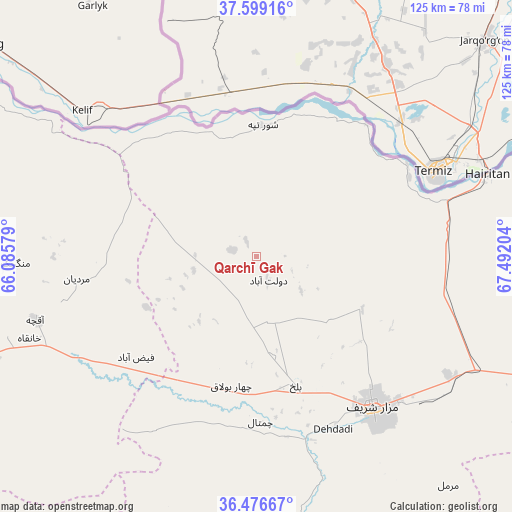 Qarchī Gak on map