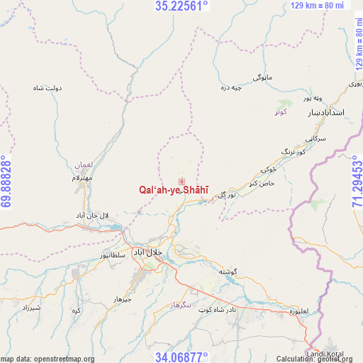 Qal‘ah-ye Shāhī on map