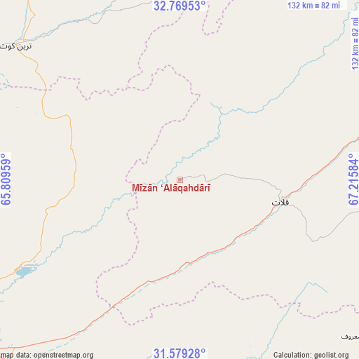 Mīzān ‘Alāqahdārī on map