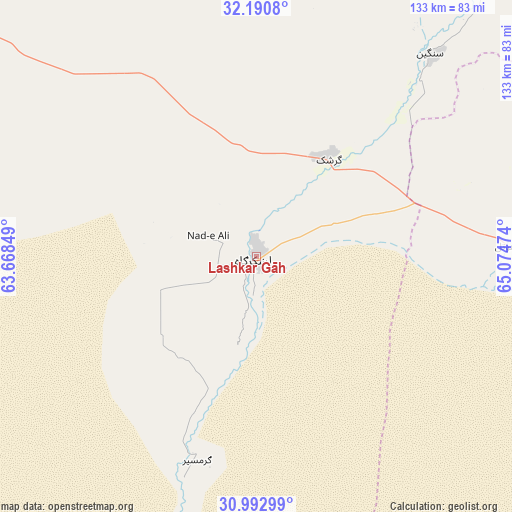 Lashkar Gāh on map