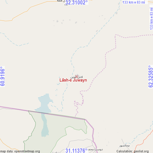 Lāsh-e Juwayn on map
