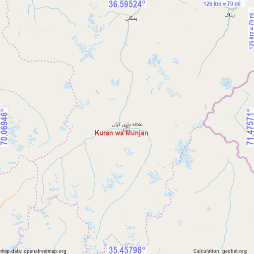 Kuran wa Munjan on map
