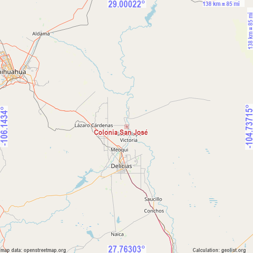 Colonia San José on map