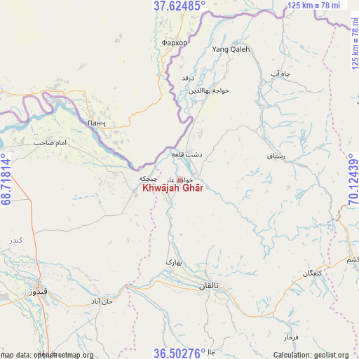 Khwājah Ghār on map