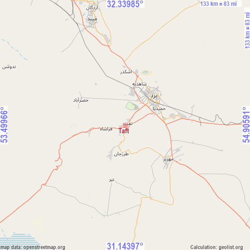 Taft on map