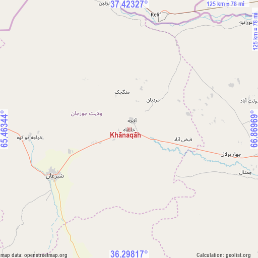 Khānaqāh on map