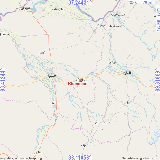 Khanabad on map