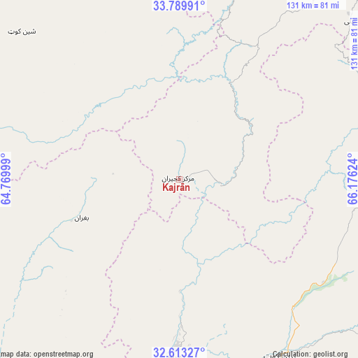 Kajrān on map