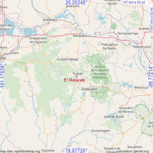El Malacate on map