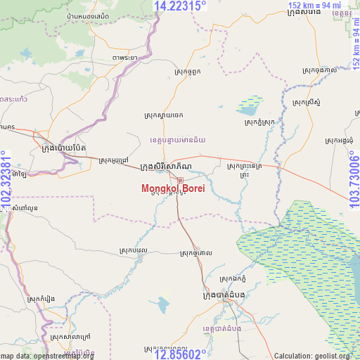 Mongkol Borei on map