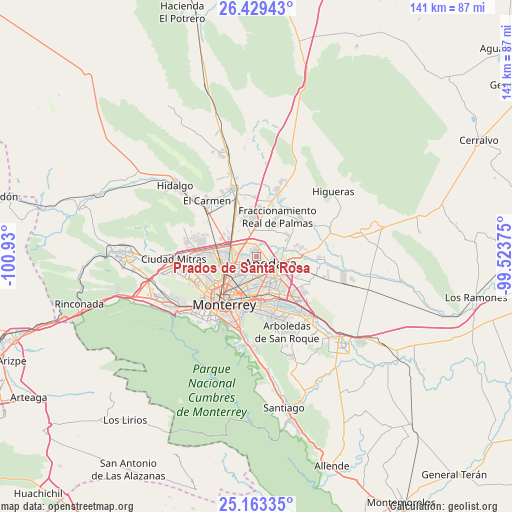 Prados de Santa Rosa on map