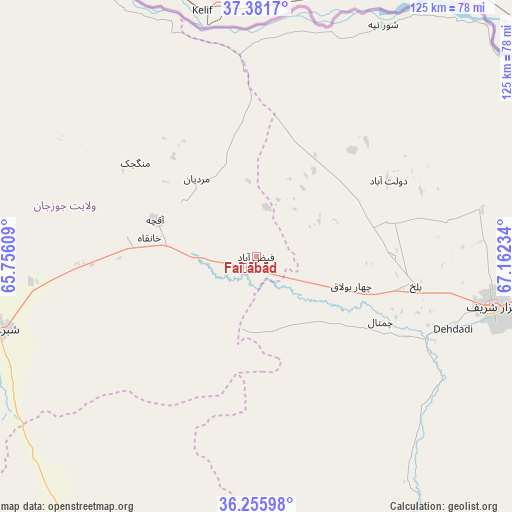 Faīẕābād on map
