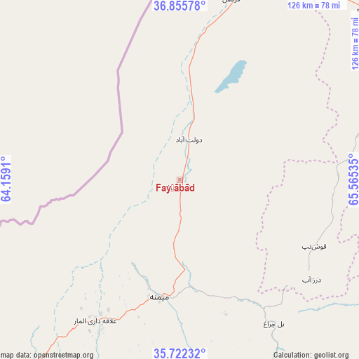 Fayẕābād on map