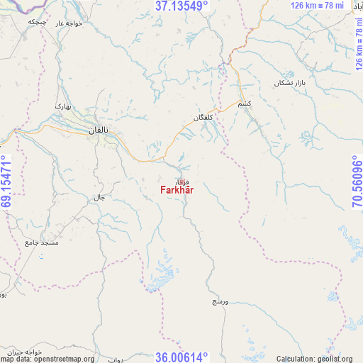 Farkhār on map