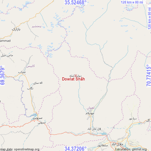 Dowlat Shāh on map