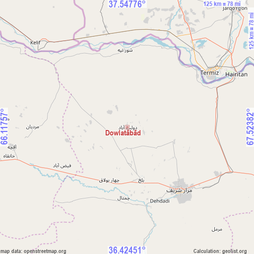 Dowlatābād on map