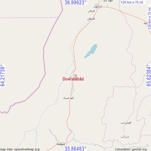 Dowlatābād on map