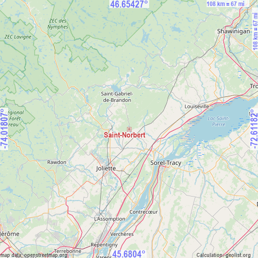 Saint-Norbert on map