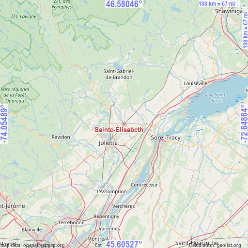 Sainte-Élisabeth on map