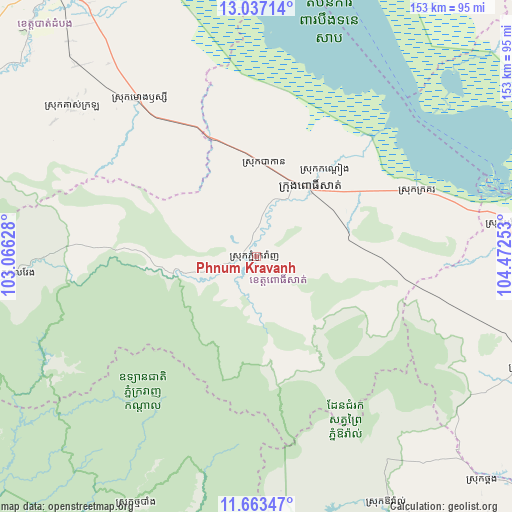Phnum Kravanh on map