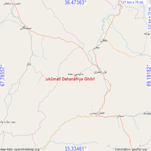Ḩukūmatī Dahanah-ye Ghōrī on map