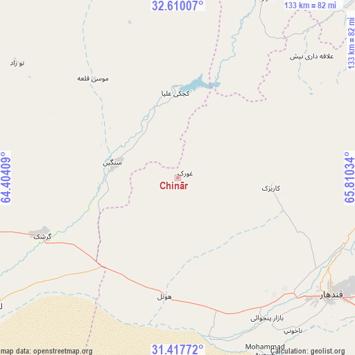 Chinār on map