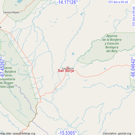 San Borja on map
