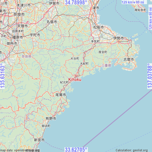 Kihoku on map