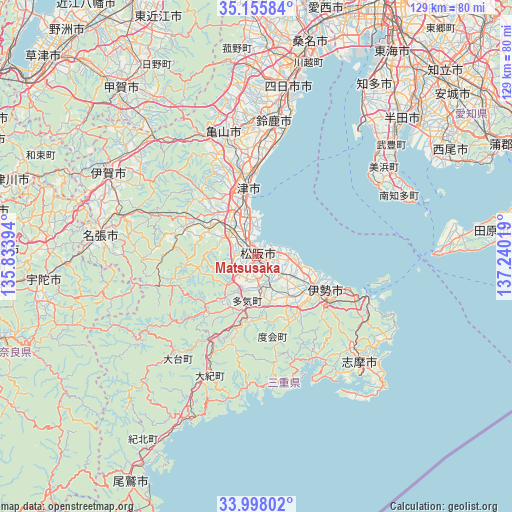 Matsusaka on map