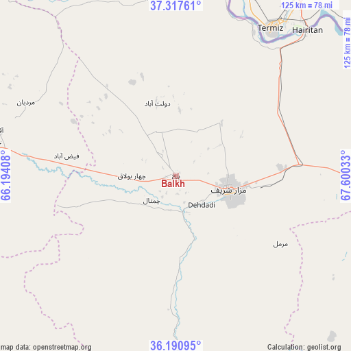 Balkh on map