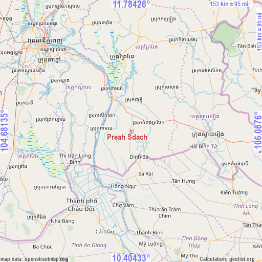 Preah Sdach on map