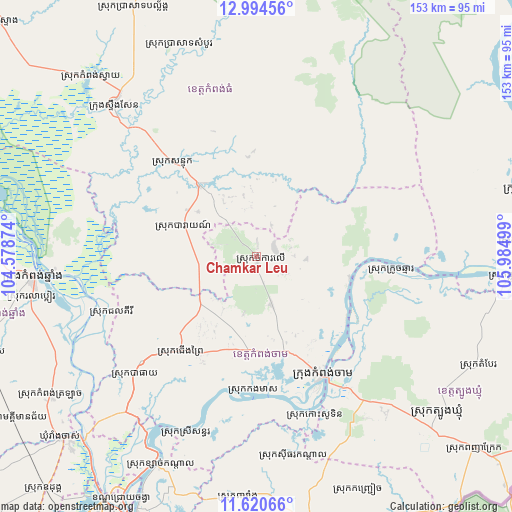 Chamkar Leu on map