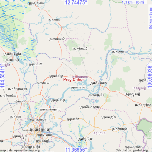 Prey Chhor on map