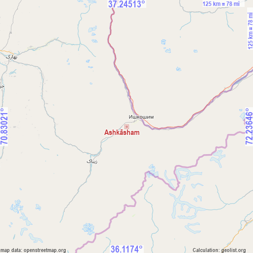 Ashkāsham on map