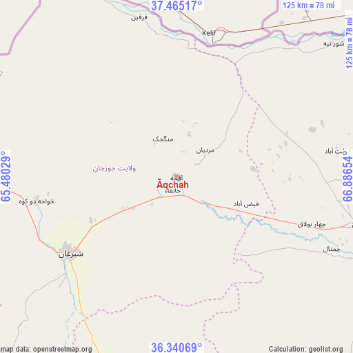 Āqchah on map