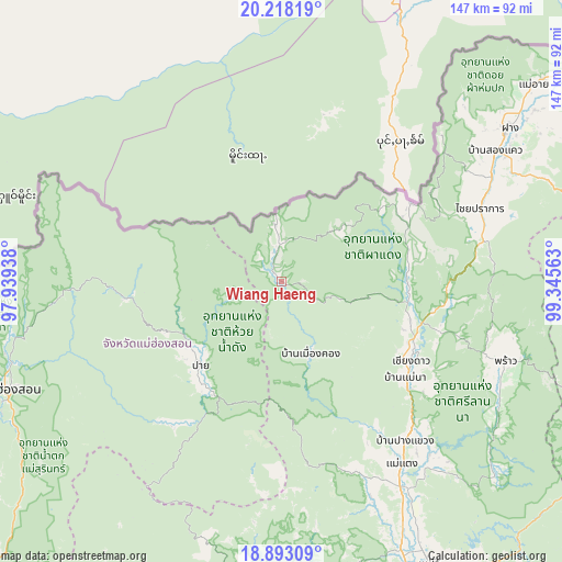 Wiang Haeng on map