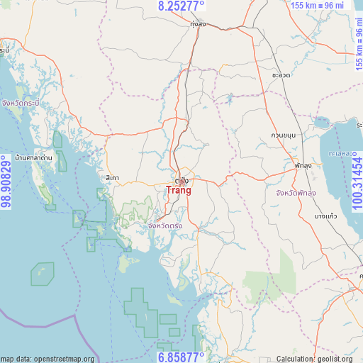 Trang on map