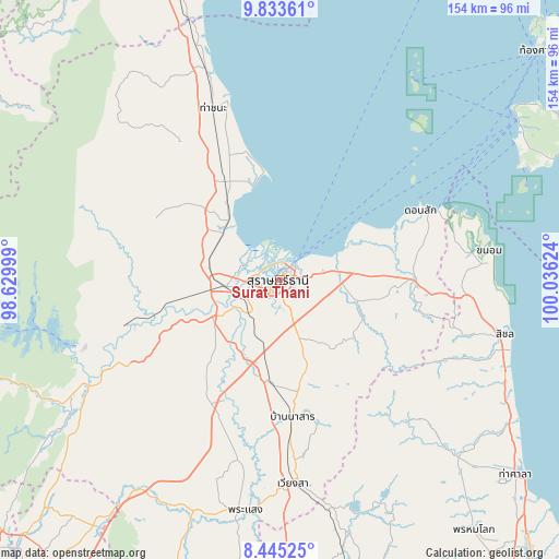 Surat Thani on map