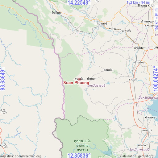 Suan Phueng on map